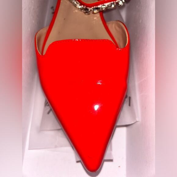 Women's Vaila Rosalind Rhinestone Ankle-Strap Flat Sandals Red Size 11 - Picture 10 of 12